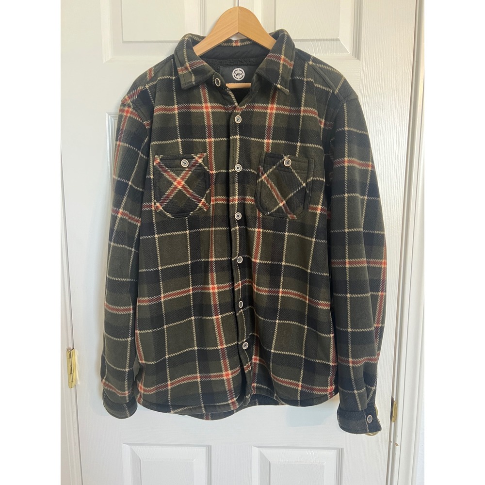 # Weatherproof Men's Plaid Shacket Shirt Jacket Overshirt Workwear L